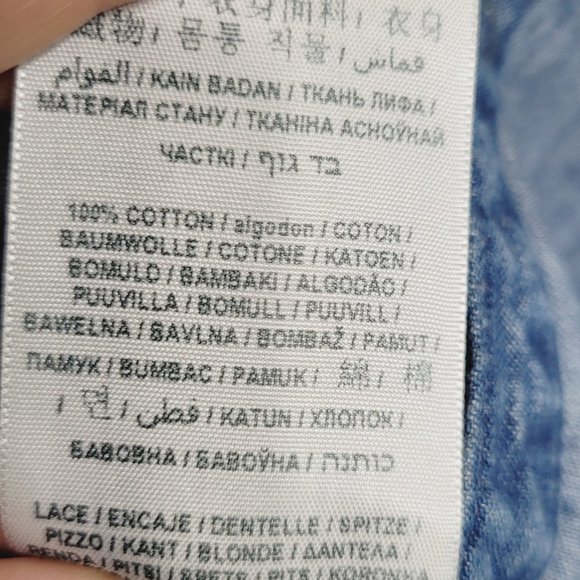 Guess | Denim Chambray Long Sleeve Pearl Snap Shirt Top Black Lace Yoke 14 - Picture 6 of 10